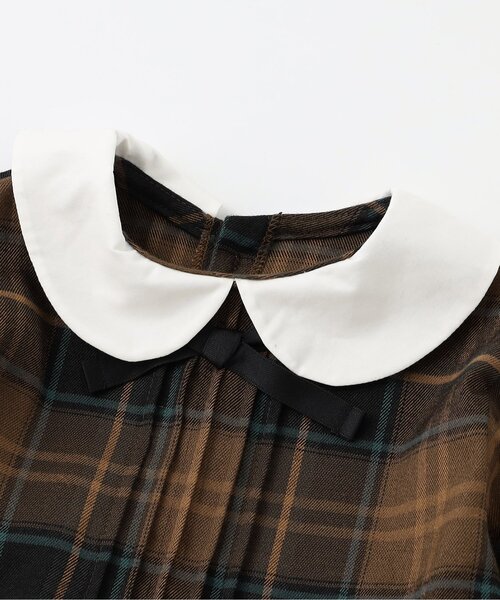 Seraph（セラフ）の「【ジュニア対応】丸襟ワンピース（ワンピース・キッズ・グレー/ブラウン・140/130/120/110/100/90/80）」の9枚目の写真