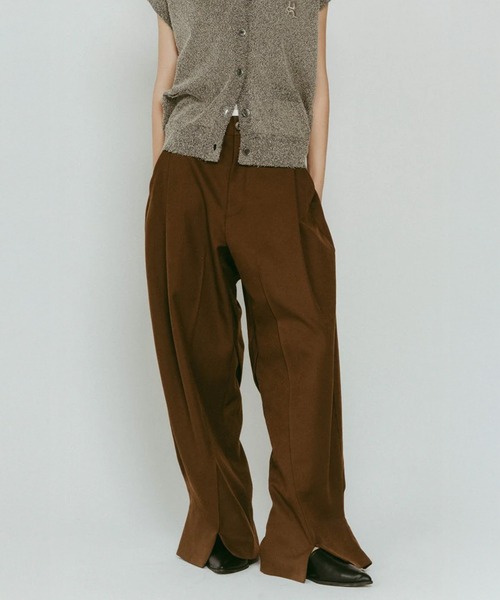 Knuth Marf（クヌースマーフ）の「front slit pants（スラックス・レディース・ブラック/ブラウン・S/XS）」の5枚目の写真