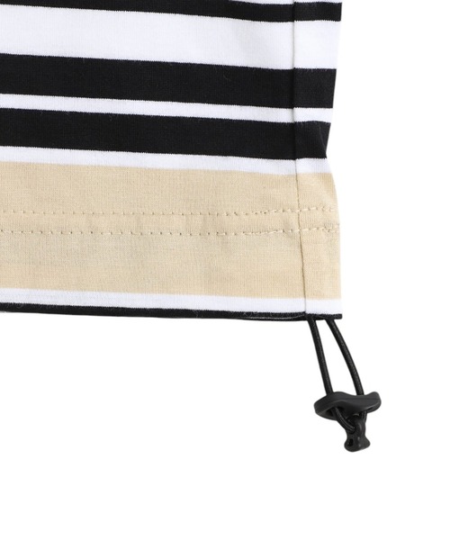 is-ness（イズネス）の「is-ness / イズネス：BALLOON BORDER T-SHIRT：31SSSH05-2-25SS[NOA]（Tシャツ/カットソー・メンズ・ベージュ系その他/グレー系その他・M/L）」の4枚目の写真