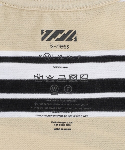 is-ness（イズネス）の「is-ness / イズネス：BALLOON BORDER T-SHIRT：31SSSH05-2-25SS[NOA]（Tシャツ/カットソー・メンズ・ベージュ系その他/グレー系その他・M/L）」の6枚目の写真