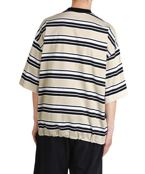 is-ness（イズネス）の「is-ness / イズネス：BALLOON BORDER T-SHIRT：31SSSH05-2-25SS[NOA]（Tシャツ/カットソー・メンズ・ベージュ系その他/グレー系その他・M/L）」の9枚目の写真