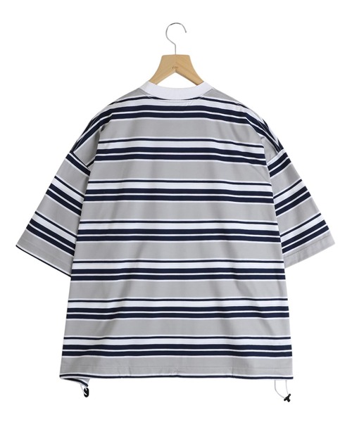 is-ness（イズネス）の「is-ness / イズネス：BALLOON BORDER T-SHIRT：31SSSH05-2-25SS[NOA]（Tシャツ/カットソー・メンズ・ベージュ系その他/グレー系その他・M/L）」の10枚目の写真