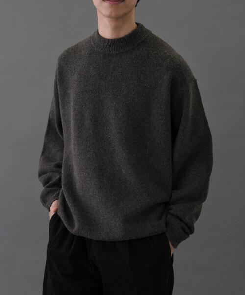 FORK&SPOON（フォークアンドスプーン）の「FORK&SPOON　Ricotta モックネックニット（ニット/セーター・メンズ・チャコールグレー/グリーン/ブラウン・4/5）」の3枚目の写真