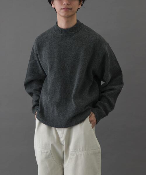 FORK&SPOON（フォークアンドスプーン）の「FORK&SPOON　Ricotta モックネックニット（ニット/セーター・メンズ・チャコールグレー/グリーン/ブラウン・4/5）」の5枚目の写真