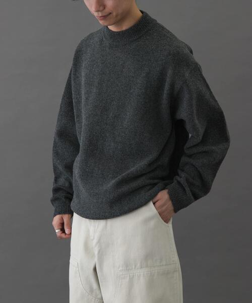 FORK&SPOON（フォークアンドスプーン）の「FORK&SPOON　Ricotta モックネックニット（ニット/セーター・メンズ・チャコールグレー/グリーン/ブラウン・4/5）」の6枚目の写真