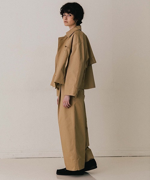 CREDONA（クレドナ）の「NORMANDY WIDE CHINO/ノルマンディーワイドチノ（チノパンツ・レディース・ブラック/ベージュ/ブラウン・0/1）」の4枚目の写真