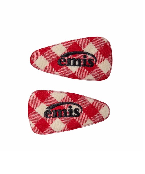 EMIS（イミス）の「CHECK WIDE HAIRPIN（バレッタ/ヘアクリップ・レディース・レッド/ブラック・FREE）」の5枚目の写真