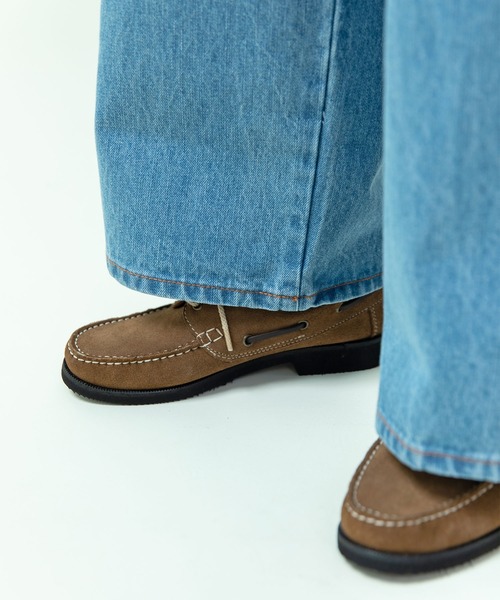スウェード/オイルレザー デッキシューズ（モカシン/デッキシューズ