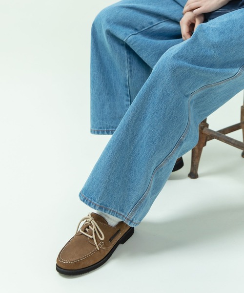 PAR ICI（パーリッシィ）の「スウェード/オイルレザー デッキシューズ（モカシン/デッキシューズ・レディース・ベージュ/ダークブラウン・37/36/38）」の16枚目の写真