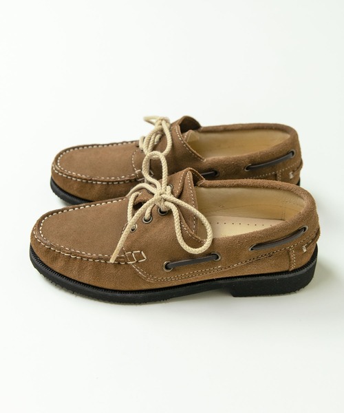 スウェード/オイルレザー デッキシューズ（モカシン/デッキシューズ