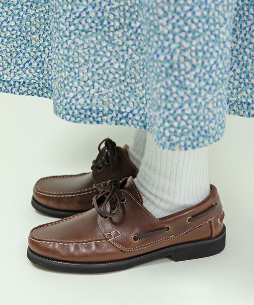 スウェード/オイルレザー デッキシューズ（モカシン/デッキシューズ