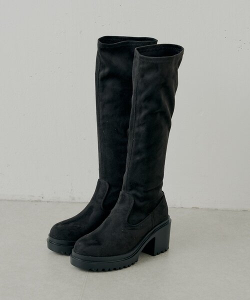 REVIVAL】厚底チャンキーストレッチロングブーツ（ブーツ）｜Chico