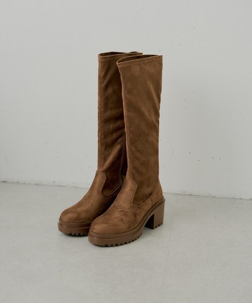 REVIVAL】厚底チャンキーストレッチロングブーツ（ブーツ）｜Chico