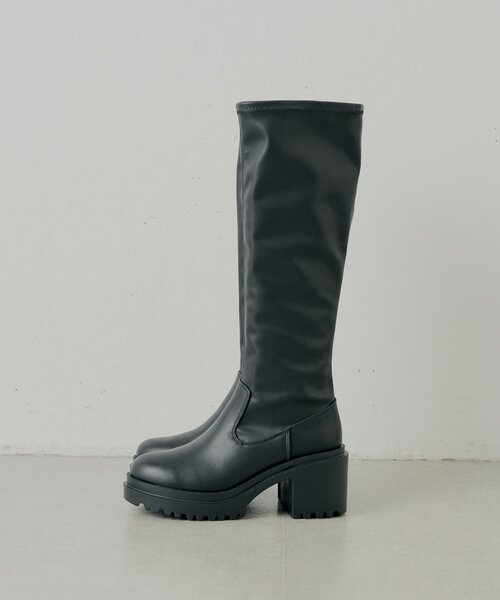 REVIVAL】厚底チャンキーストレッチロングブーツ（ブーツ）｜Chico