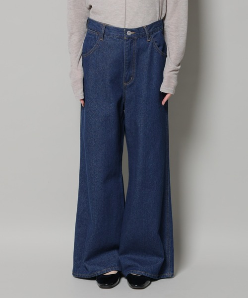 NANO universe（ナノユニバース）の「ワイドデニムパンツ（デニムパンツ・レディース・ダークネイビー/ブルー・36/38）」の16枚目の写真