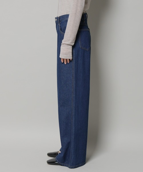 NANO universe（ナノユニバース）の「ワイドデニムパンツ（デニムパンツ・レディース・ダークネイビー/ブルー・36/38）」の17枚目の写真