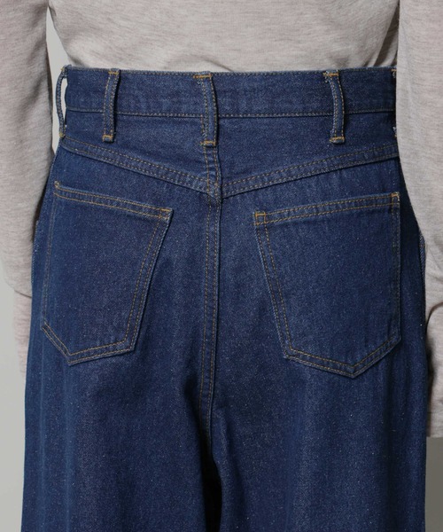 NANO universe（ナノユニバース）の「ワイドデニムパンツ（デニムパンツ・レディース・ダークネイビー/ブルー・36/38）」の8枚目の写真