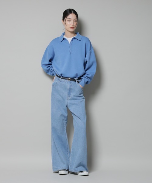 NANO universe（ナノユニバース）の「ワイドデニムパンツ（デニムパンツ・レディース・ダークネイビー/ブルー・36/38）」の5枚目の写真