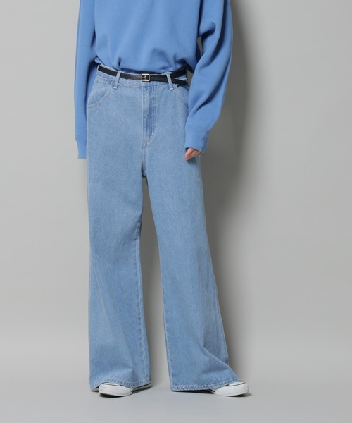 NANO universe（ナノユニバース）の「ワイドデニムパンツ（デニムパンツ・レディース・ダークネイビー/ブルー・36/38）」の3枚目の写真