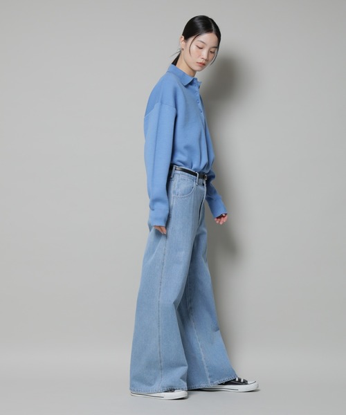 NANO universe（ナノユニバース）の「ワイドデニムパンツ（デニムパンツ・レディース・ダークネイビー/ブルー・36/38）」の19枚目の写真