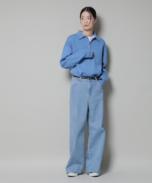 NANO universe（ナノユニバース）の「ワイドデニムパンツ（デニムパンツ・レディース・ダークネイビー/ブルー・36/38）」の20枚目の写真