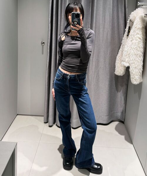 MUSINSA STANDARD WOMAN（ムシンサスタンダードウーマン）の「ウィメンズブーツカットデニムパンツ[ダークブルー]（デニムパンツ・レディース・その他・29/30/24/25/26/27/28）」の8枚目の写真