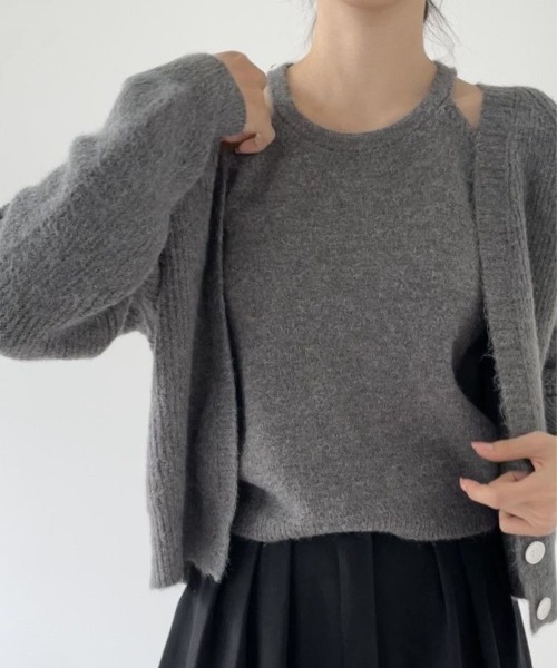 Miniministore(ミニミニストア)の「ニットトップス レディース 2点セット(ニット/セーター・レディース・ベージュ/ダークグレー/ミント・FREE)」の14枚目の写真