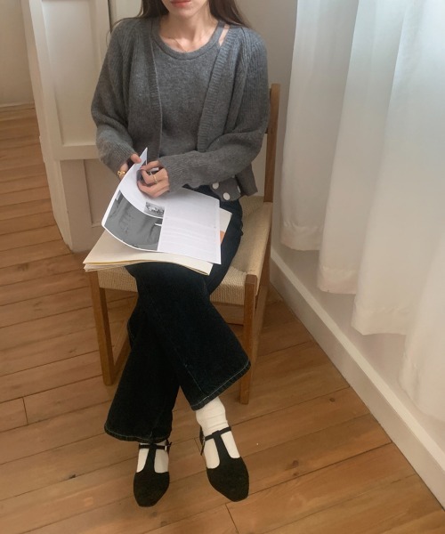 Miniministore(ミニミニストア)の「ニットトップス レディース 2点セット(ニット/セーター・レディース・ベージュ/ダークグレー/ミント・FREE)」の20枚目の写真