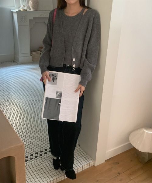 Miniministore(ミニミニストア)の「ニットトップス レディース 2点セット(ニット/セーター・レディース・ベージュ/ダークグレー/ミント・FREE)」の21枚目の写真