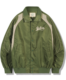 GUBIN（グビン）の「配色パターンベースボールジャケット - カーキ（その他アウター）」