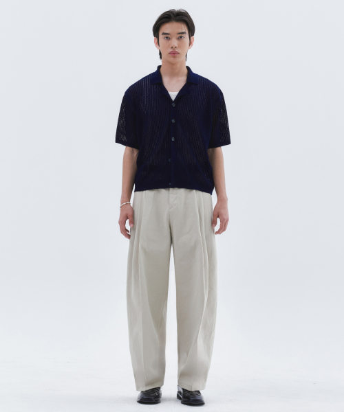TRIP LE SENS(トリップ ル センス)の「ウォッシャブルクルーズハーフニットシャツ_ネイビー(シャツ/ブラウス・レディース・その他・FREE)」の3枚目の写真