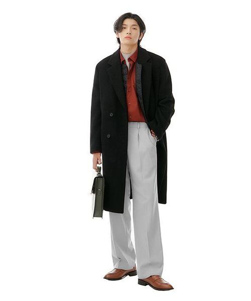 MUSINSA STANDARD（ムシンサスタンダード）の「軽量ワイド隠しバンディングスラックス[ライトグレー]（スラックス・メンズ・その他・26/27/28/29/42/36/34/32/30/33/40/38）」の10枚目の写真