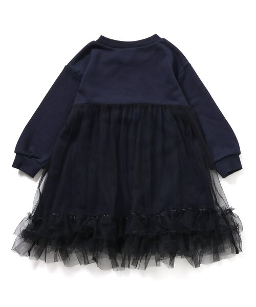 BREEZE(ブリーズ)の「ロゴ・ナンバリングチュールワンピ_ジュニア対応(ワンピース・キッズ・ベビーピンク/ネイビー・80/90/100/110/120/130/140)」の4枚目の写真