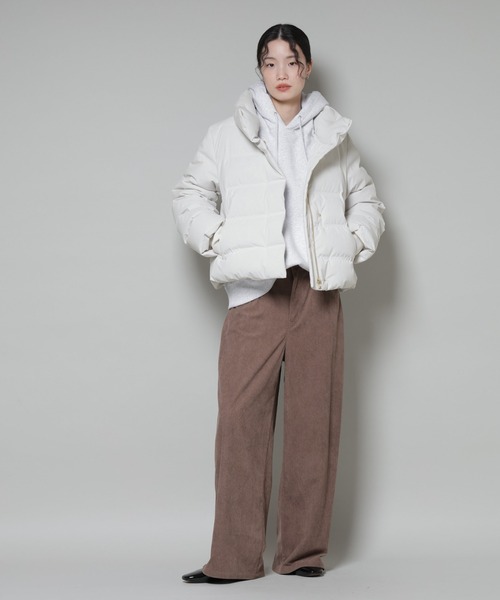 NANO universe（ナノユニバース）の「ボリュームネックダウンショートコート（ダウンジャケット/コート・レディース・ベージュ/ブラック/アイボリー・FREE）」の20枚目の写真