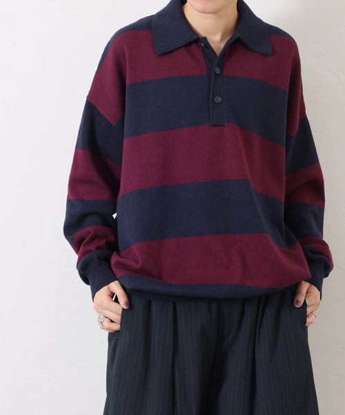 JOURNAL STANDARD LUXE（ジャーナルスタンダード　ラックス）の「C/Caテンジク ラガープルオーバー（ニット/セーター・レディース・ネイビー/ブラウン/ブラック・FREE）」の3枚目の写真