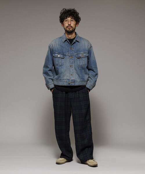 セール】ワイドシルエット ウォッシュド フランネル トラウザーズ