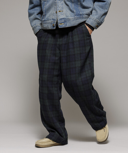 FREAK'S STORE（フリークスストア）の「ワイドシルエット ウォッシュド フランネル トラウザーズ / Washed Flannel Trousers（その他パンツ・メンズ・グリーン/ブラウン/ブラック・MEDIUM/LARGE）」の22枚目の写真