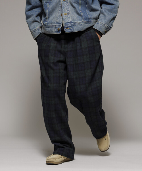 FREAK'S STORE（フリークスストア）の「ワイドシルエット ウォッシュド フランネル トラウザーズ / Washed Flannel Trousers（その他パンツ・メンズ・グリーン/ブラウン/ブラック・MEDIUM/LARGE）」の21枚目の写真