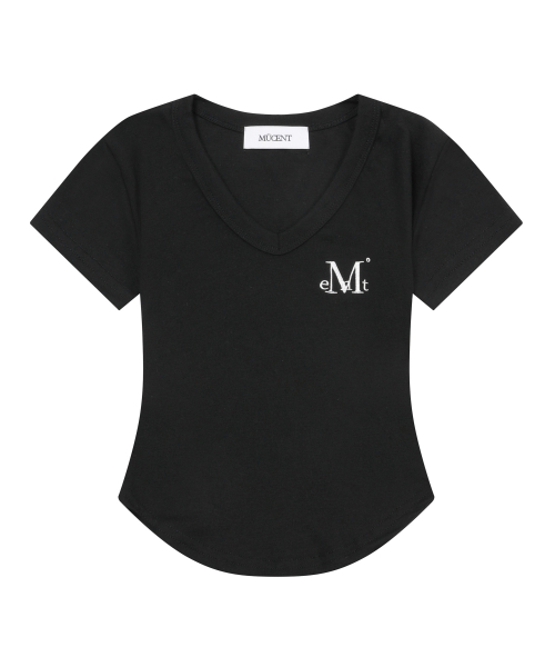 MUCENT(ムセント)の「ベリンVネッククロップローリング半袖ティー(5色)(Tシャツ/カットソー・レディース・チャコール/Beige/ホワイト/グレー/ブラック・FREE)」の9枚目の写真