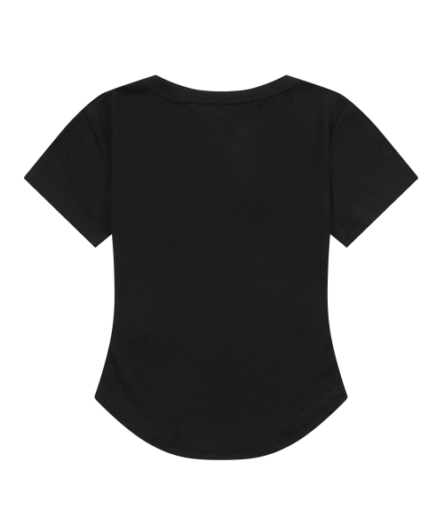 MUCENT(ムセント)の「ベリンVネッククロップローリング半袖ティー(5色)(Tシャツ/カットソー・レディース・チャコール/Beige/ホワイト/グレー/ブラック・FREE)」の10枚目の写真