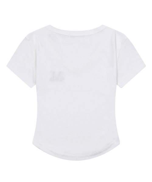 MUCENT(ムセント)の「ベリンVネッククロップローリング半袖ティー(5色)(Tシャツ/カットソー・レディース・チャコール/Beige/ホワイト/グレー/ブラック・FREE)」の20枚目の写真