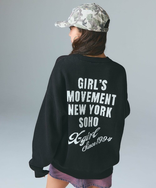 X-girl（エックスガール）の「STUDDED LOGO PATCH 6PANEL CAP（キャップ・レディース・ブラック/ピンク/カモフラージュ・ONE SIZE）」の8枚目の写真