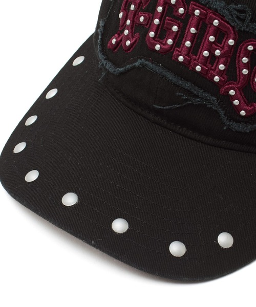 X-girl（エックスガール）の「STUDDED LOGO PATCH 6PANEL CAP（キャップ・レディース・ブラック/ピンク/カモフラージュ・ONE SIZE）」の18枚目の写真