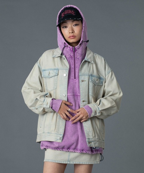 X-girl（エックスガール）の「STUDDED LOGO PATCH 6PANEL CAP（キャップ・レディース・ブラック/ピンク/カモフラージュ・ONE SIZE）」の16枚目の写真
