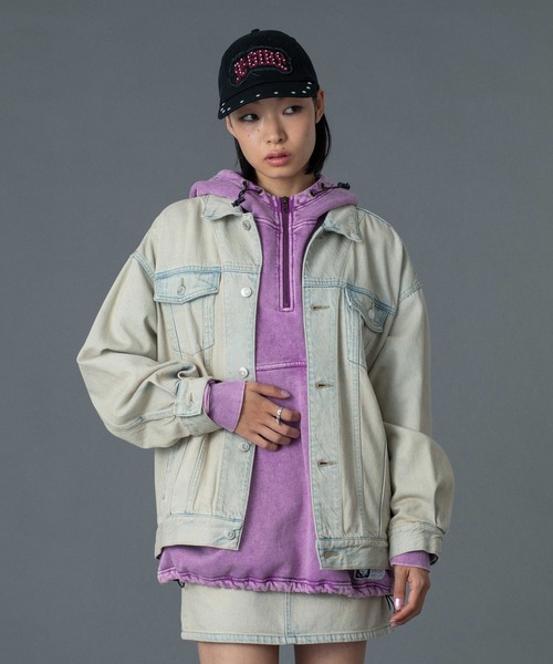 X-girl（エックスガール）の「STUDDED LOGO PATCH 6PANEL CAP（キャップ・レディース・ブラック/ピンク/カモフラージュ・ONE SIZE）」の15枚目の写真