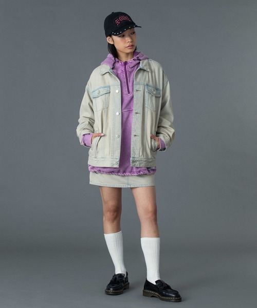 X-girl（エックスガール）の「STUDDED LOGO PATCH 6PANEL CAP（キャップ・レディース・ブラック/ピンク/カモフラージュ・ONE SIZE）」の7枚目の写真