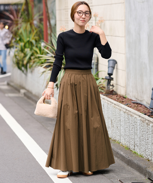 JOURNAL STANDARD relume（ジャーナルスタンダード　レリューム）の「《WEB限定追加2》ギャザーフレアスカート（スカート・レディース・ブラウン系その他・38/36）」の2枚目の写真