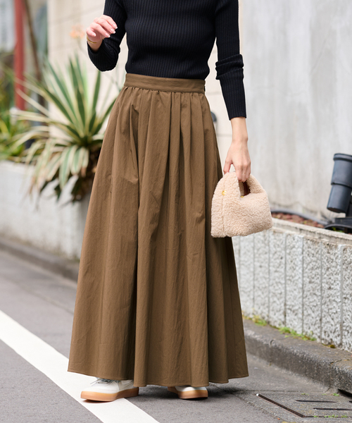 JOURNAL STANDARD relume（ジャーナルスタンダード　レリューム）の「《WEB限定追加2》ギャザーフレアスカート（スカート・レディース・ブラウン系その他・38/36）」の5枚目の写真