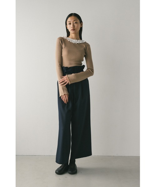 STYLEMIXER(スタイルミキサー)の「バックオープンフリルニットトップ(ニット/セーター・レディース・ベージュ/グレー/ブラック・FREE)」の6枚目の写真