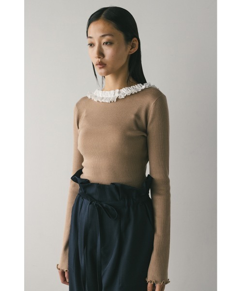 STYLEMIXER(スタイルミキサー)の「バックオープンフリルニットトップ(ニット/セーター・レディース・ベージュ/グレー/ブラック・FREE)」の7枚目の写真